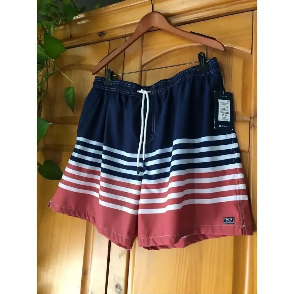 NWT Chaps Men's Men's Swim Trunks with UPF50+ SZ 2XL